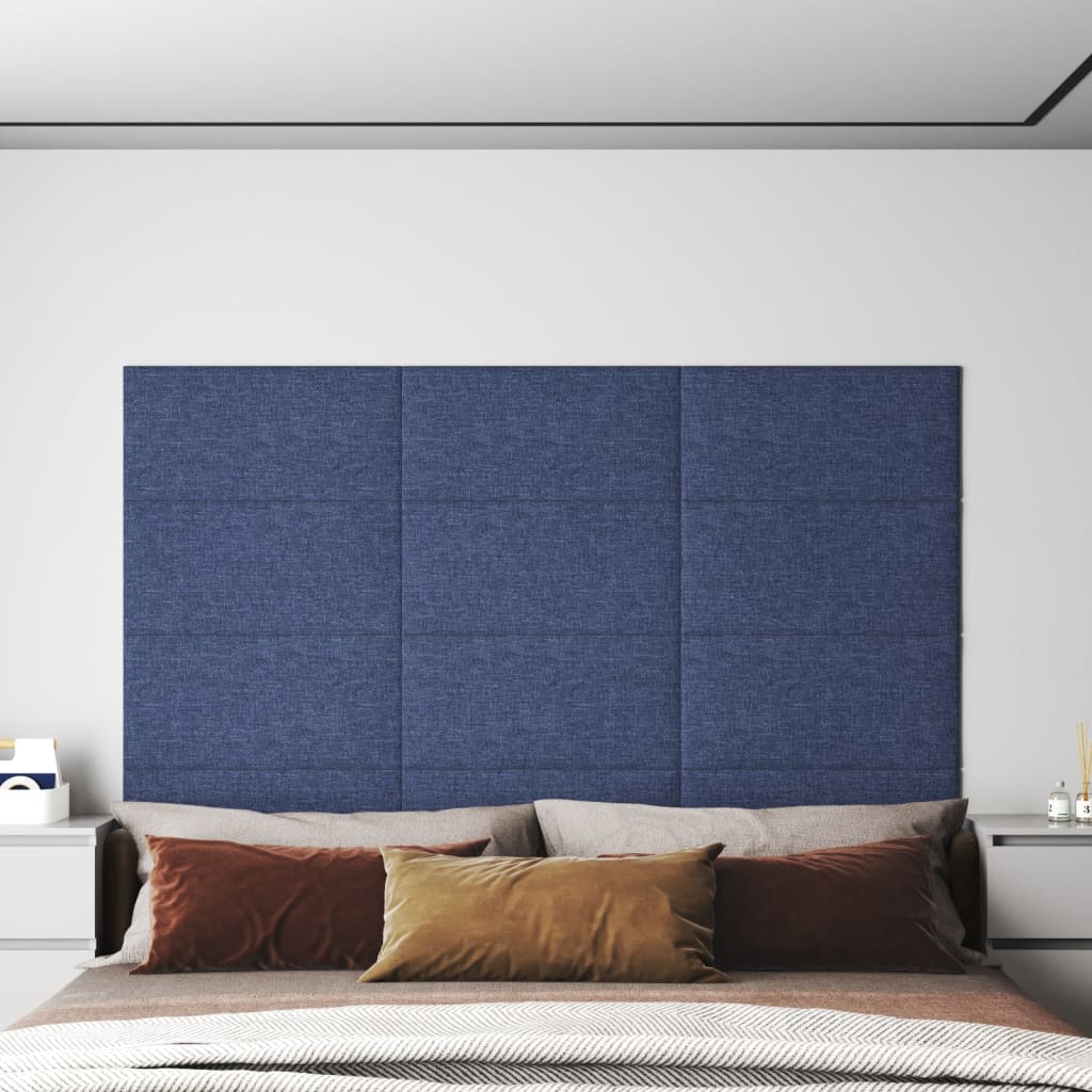 Panneaux muraux vidaxl 12 st 2,16 m² 60x30 cm tissu bleu