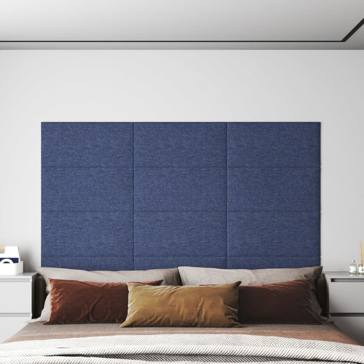Panneaux muraux vidaxl 12 st 2,16 m² 60x30 cm tissu bleu