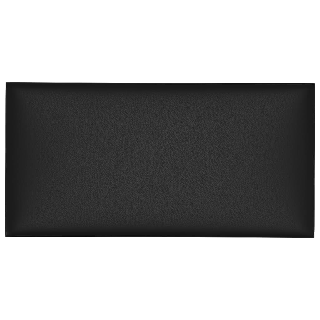 Panneaux muraux vidaxl 12 st 2,16 m² 60x30 cm en cuir artificiel noir