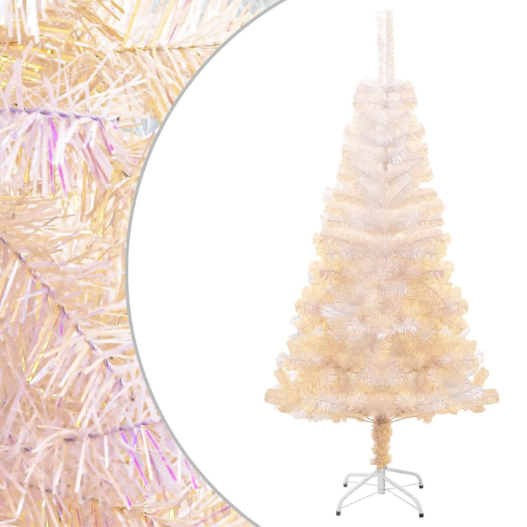 Vidaxl kunstkerstboom avec des extrémités irisées 120 cm PVC blanc