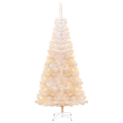 Vidaxl kunstkerstboom avec des extrémités irisées 180 cm PVC blanc