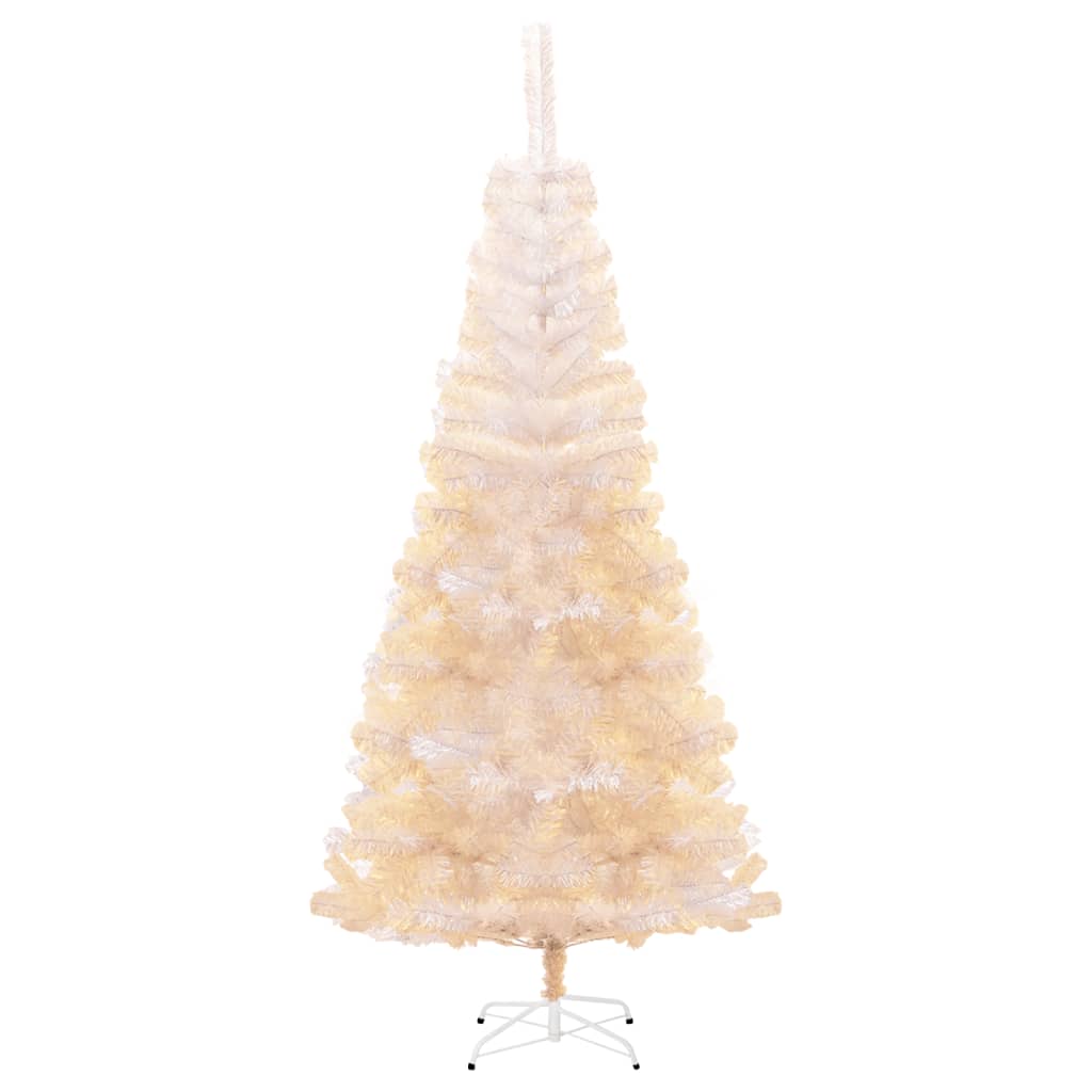 Vidaxl kunstkerstboom avec des extrémités irisées 210 cm PVC blanc