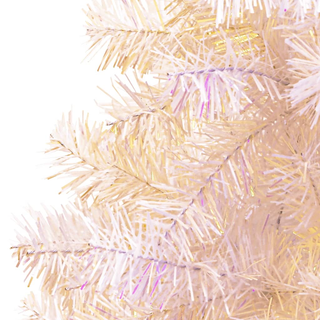 Vidaxl kunstkerstboom avec des extrémités irisées 210 cm PVC blanc