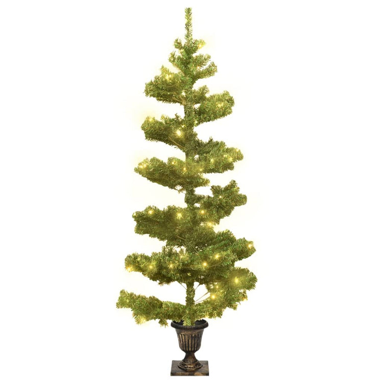 Vidaxl kunstkerstboom avec éclairage et pot 120 cm en PVC vert