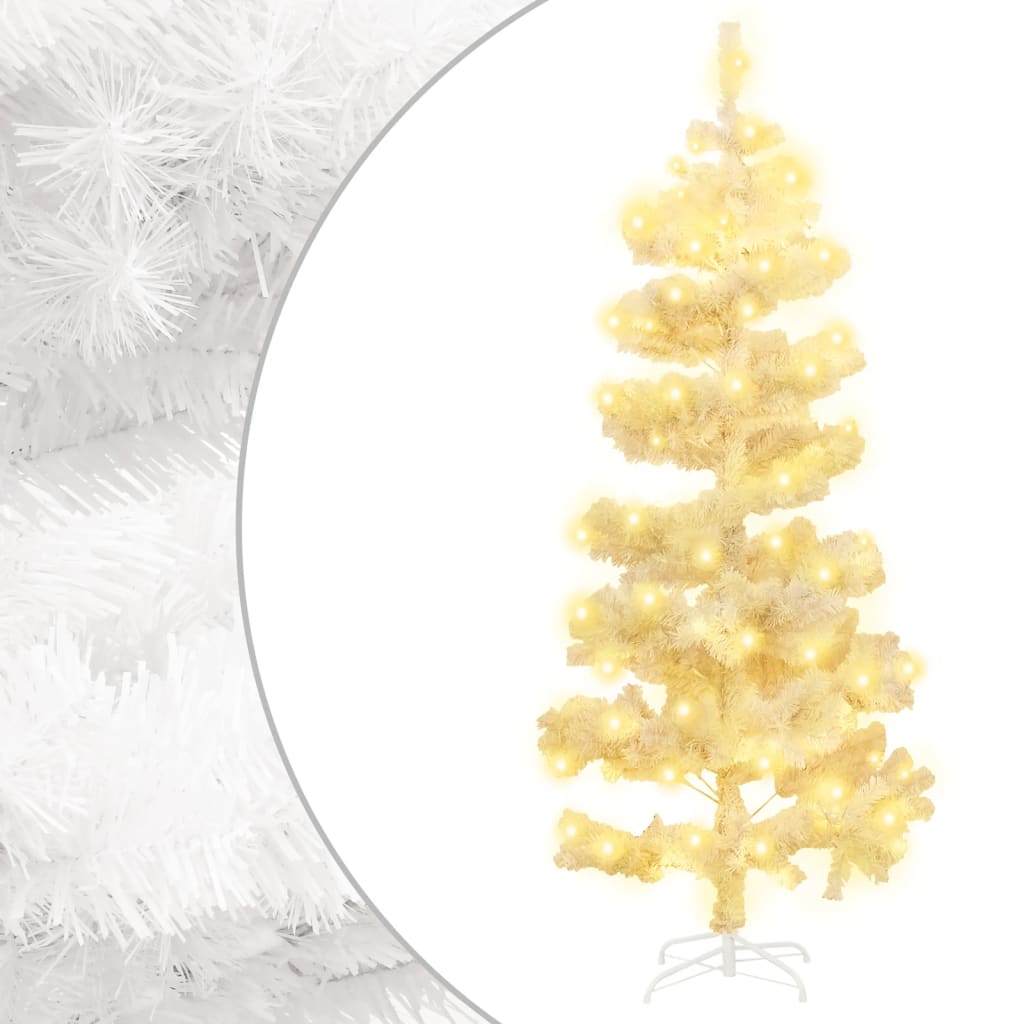 Vidaxl kunstkerstboom avec éclairage et PVC de 180 cm standard blanc
