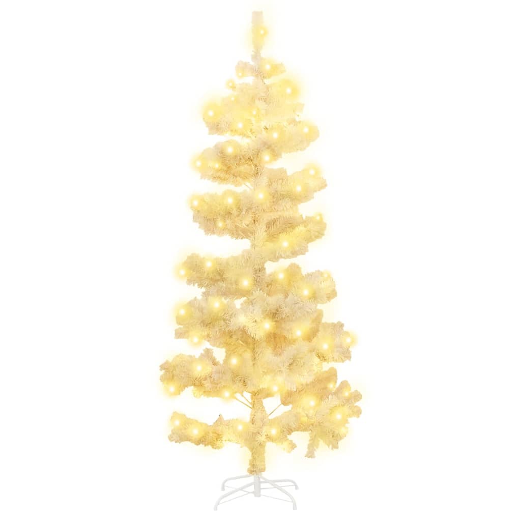 Vidaxl kunstkerstboom avec éclairage et PVC de 180 cm standard blanc