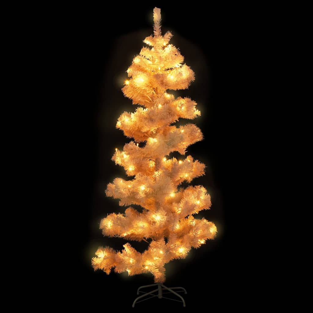 Vidaxl kunstkerstboom avec éclairage et PVC de 180 cm standard blanc