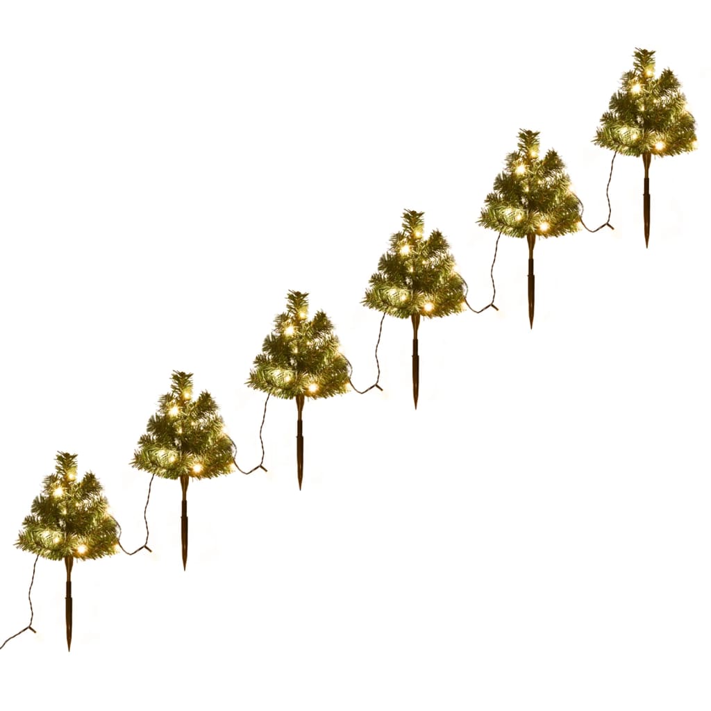 Vidaxl TUINPADKERSTS TRES 6 ST avec des LED blancs chauds 45 cm PVC