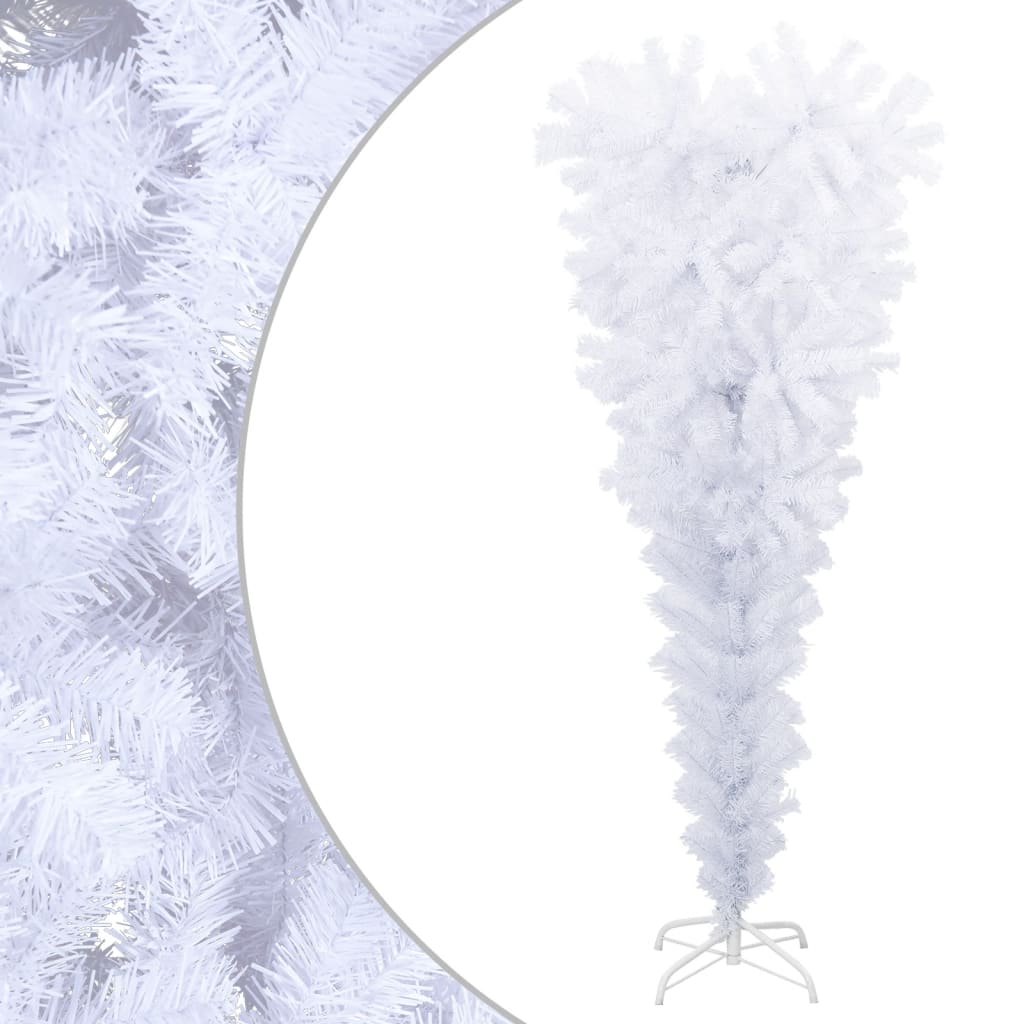Vidaxl kunstkerstboom avec un retour inversé standard de 120 cm blanc