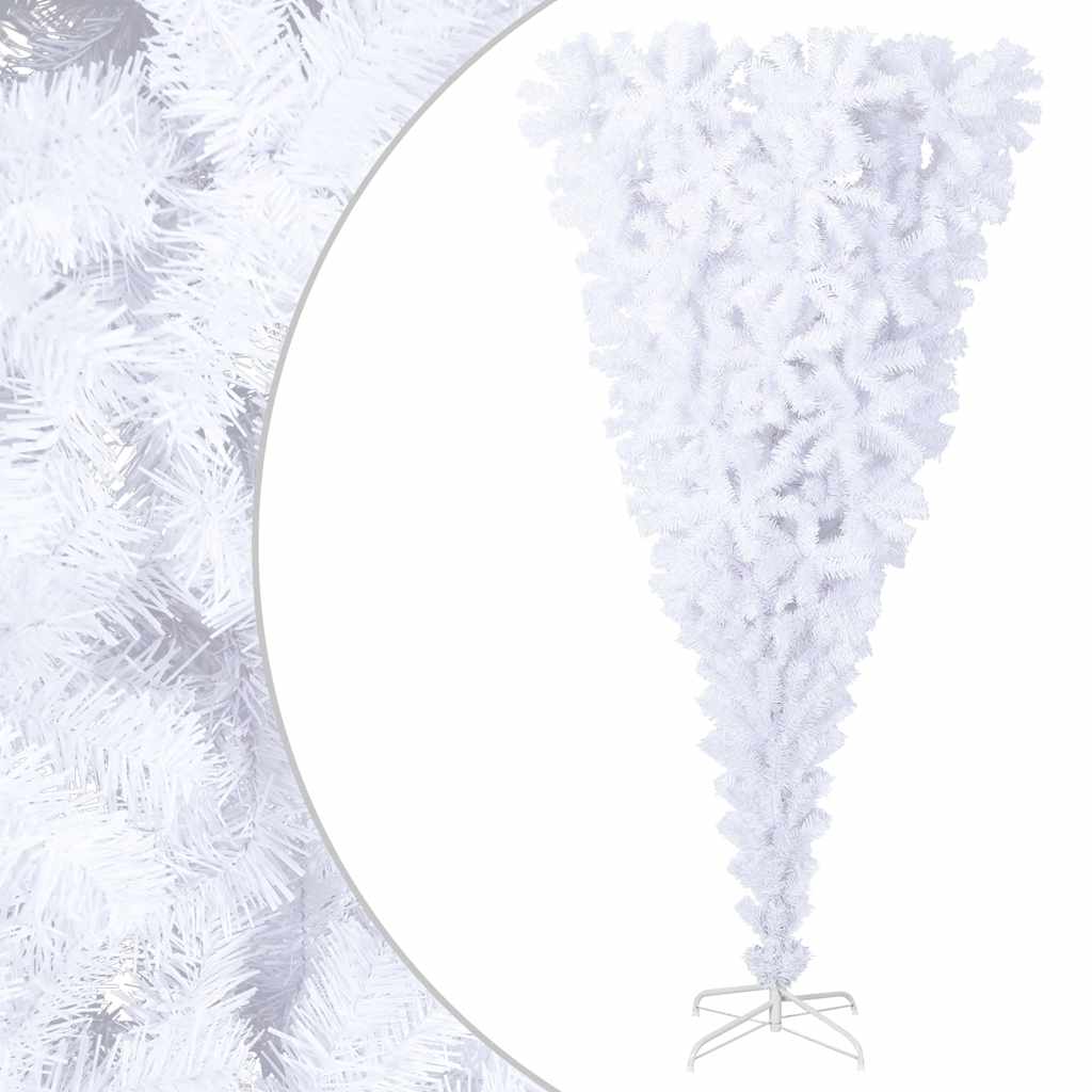 Vidaxl kunstkerstboom avec un retour inverse standard 210 cm blanc