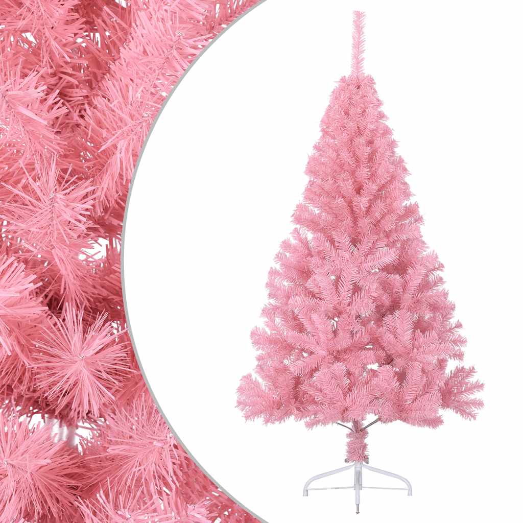 Vidaxl Kunstkerstboom avec un demi-150 cm PVC rose standard