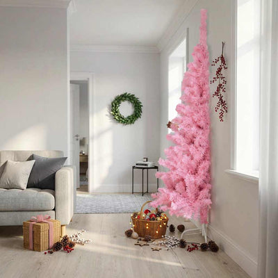 Vidaxl Kunstkerstboom avec un demi-240 cm PVC rose standard