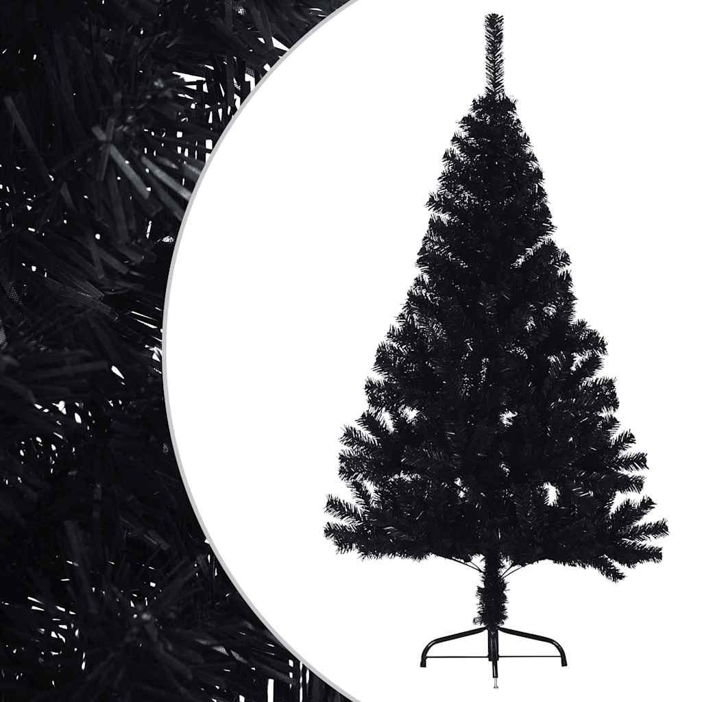 Vidaxl kunstkerstboom avec noire en pvc standard 120 cm noire