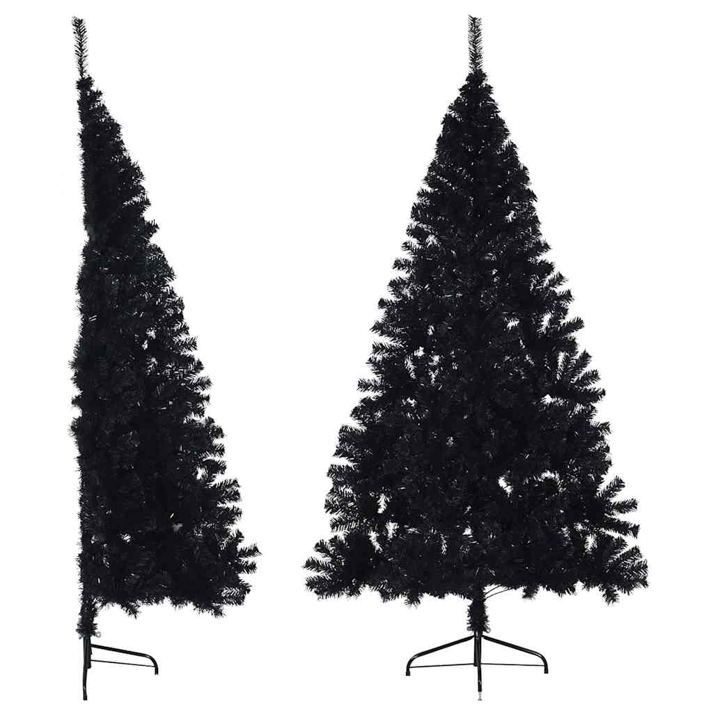 Vidaxl kunstkerstboom avec un demi-180 cm en PVC noir