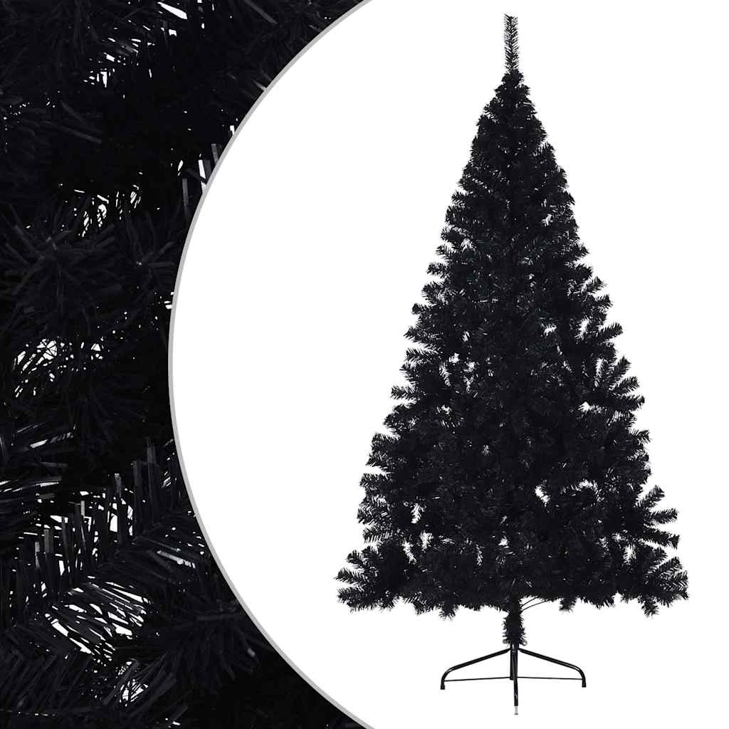 Vidaxl kunstkerstboom avec un demi-180 cm en PVC noir