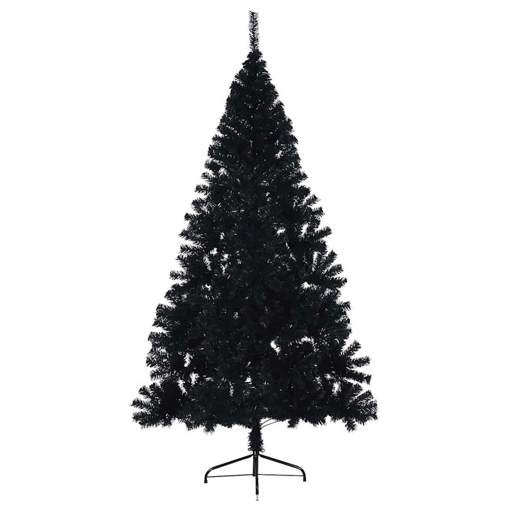 Vidaxl kunstkerstboom avec un demi-180 cm en PVC noir