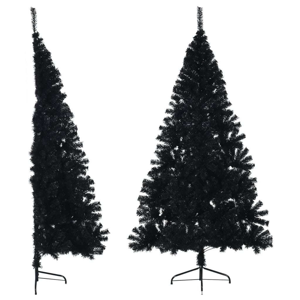Vidaxl kunstkerstboom avec un demi-240 cm en PVC noir standard