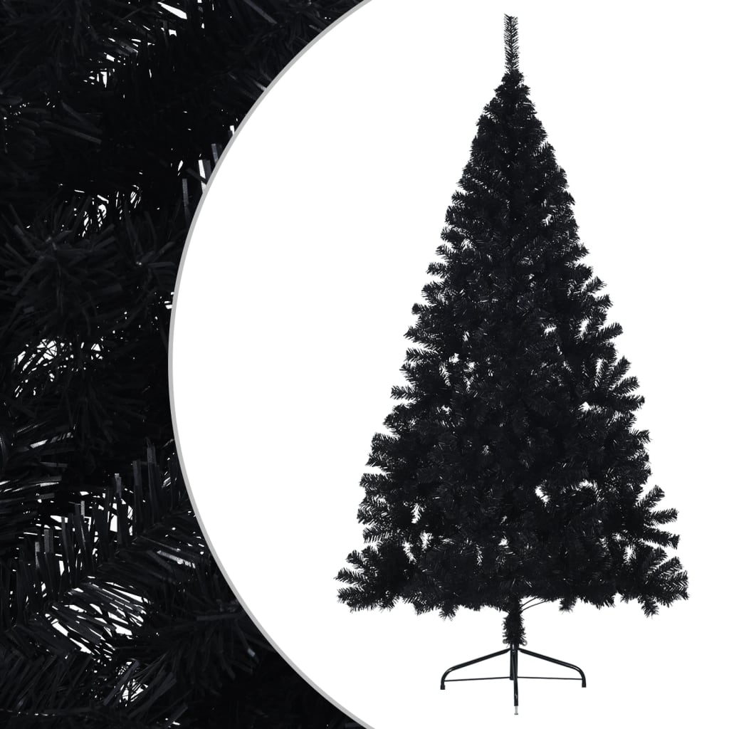 Vidaxl kunstkerstboom avec un demi-240 cm en PVC noir standard