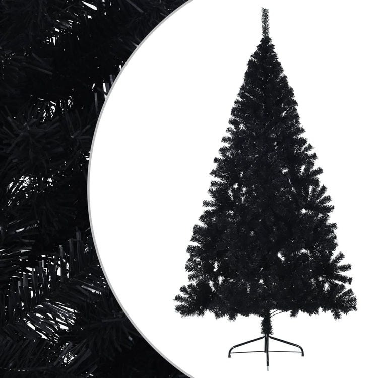 Vidaxl kunstkerstboom avec un demi-240 cm en PVC noir standard