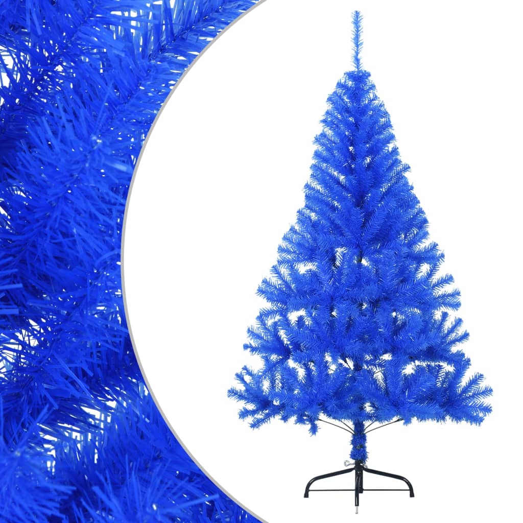 Vidaxl kunstkerstboom avec un demi-150 cm en PVC bleu standard