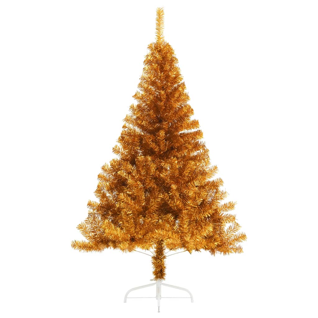 Vidaxl kunstkerstboom moitié avec un capuchon standard 180 cm de couleur or