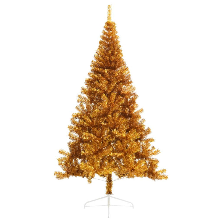 Vidaxl kunstkerstboom moitié avec un capuchon standard de 240 cm en or couleur