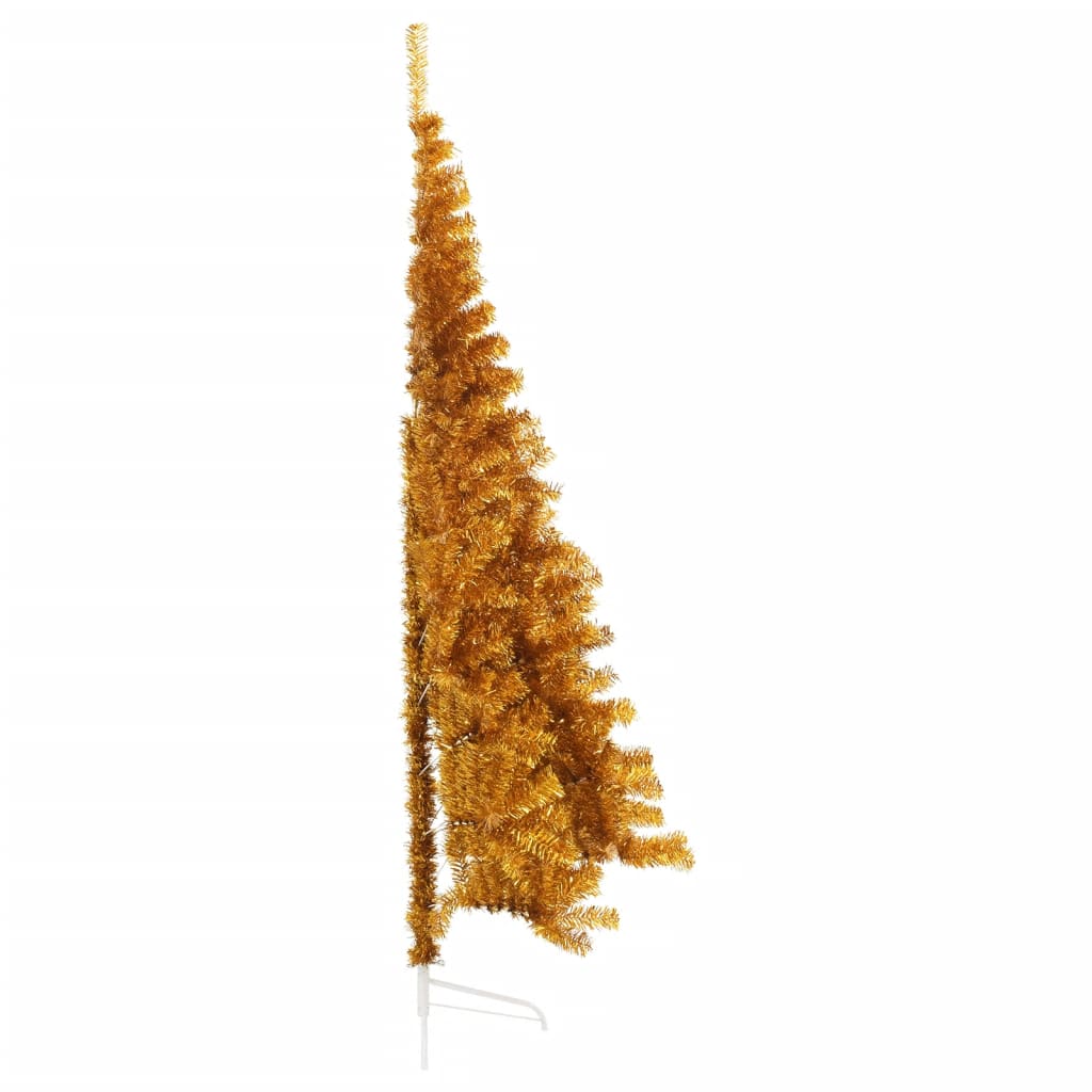 Vidaxl kunstkerstboom moitié avec un capuchon standard de 240 cm en or couleur