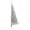 Vidaxl kunstkerstboom moitié avec un capuchon standard de 150 cm en argent coloré