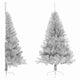 Vidaxl kunstkerstboom moitié avec un capuchon standard de 180 cm en argent coloré