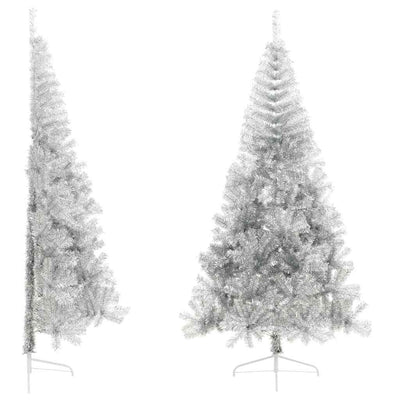 Vidaxl kunstkerstboom moitié avec de couleur argent de compagnie de 210 cm standard
