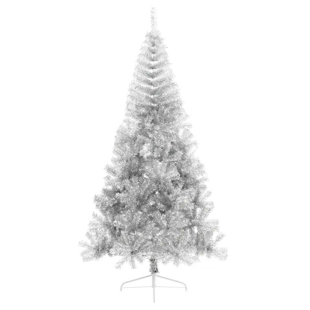 Vidaxl kunstkerstboom moitié avec de couleur argentée pour animaux de compagnie standard de 240 cm