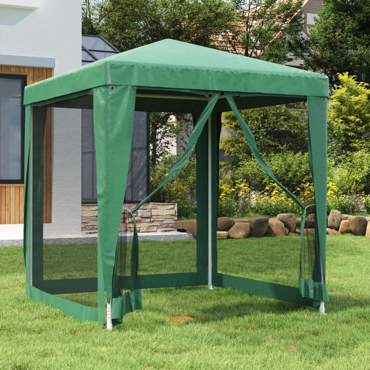 Tente de fête Vidaxl avec 4 murs latéraux en mailles 2x2 m vert HDPE