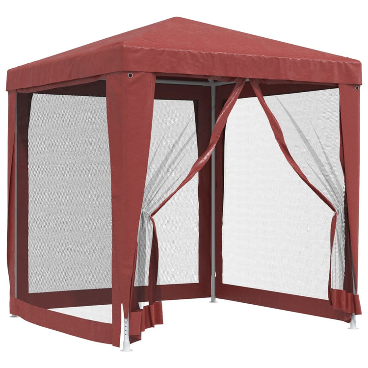 Tente de fête Vidaxl avec 4 murs latéraux en mailles 2x2 m en rouge HDPE