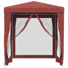 Tente de fête Vidaxl avec 4 murs latéraux en mailles 2x2 m en rouge HDPE