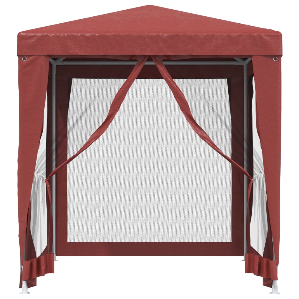 Tente de fête Vidaxl avec 4 murs latéraux en mailles 2x2 m en rouge HDPE