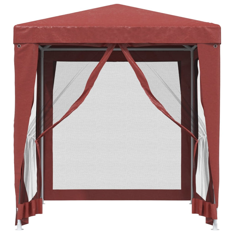 Tente de fête Vidaxl avec 4 murs latéraux en mailles 2x2 m en rouge HDPE