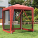 Tente de fête Vidaxl avec 4 murs latéraux en mailles 2x2 m en rouge HDPE