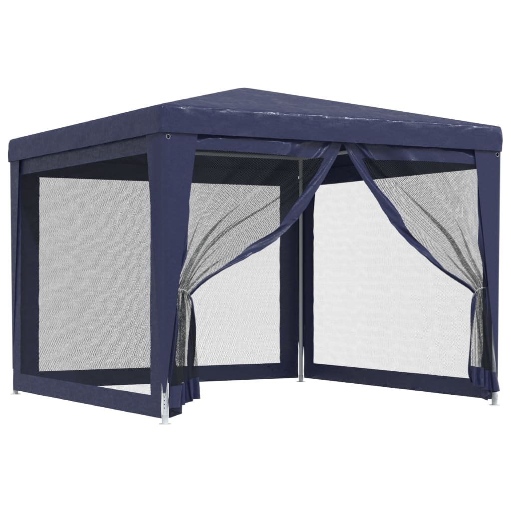 Tente de fête Vidaxl avec 4 murs latéraux en mailles 3x3 m en bleu HDPE