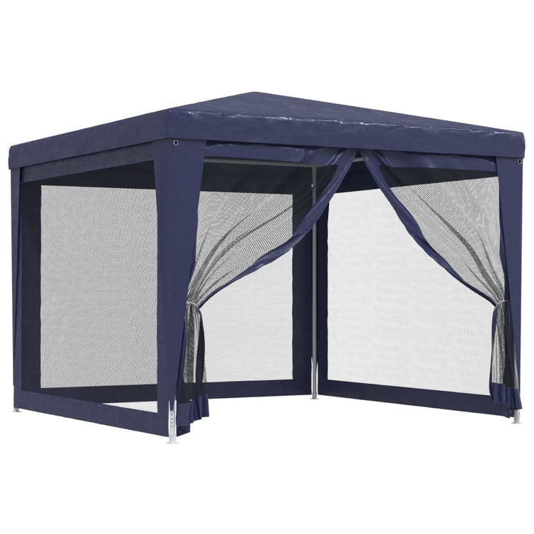 Tente de fête Vidaxl avec 4 murs latéraux en mailles 3x3 m en bleu HDPE