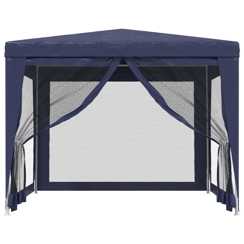 Tente de fête Vidaxl avec 4 murs latéraux en mailles 3x3 m en bleu HDPE