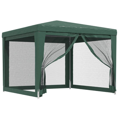 Tente de fête Vidaxl avec 4 murs latéraux en maille 3x3 m vert HDPE