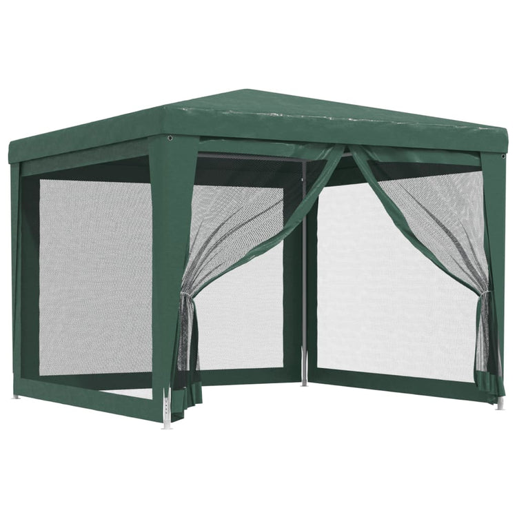 Tente de fête Vidaxl avec 4 murs latéraux en maille 3x3 m vert HDPE