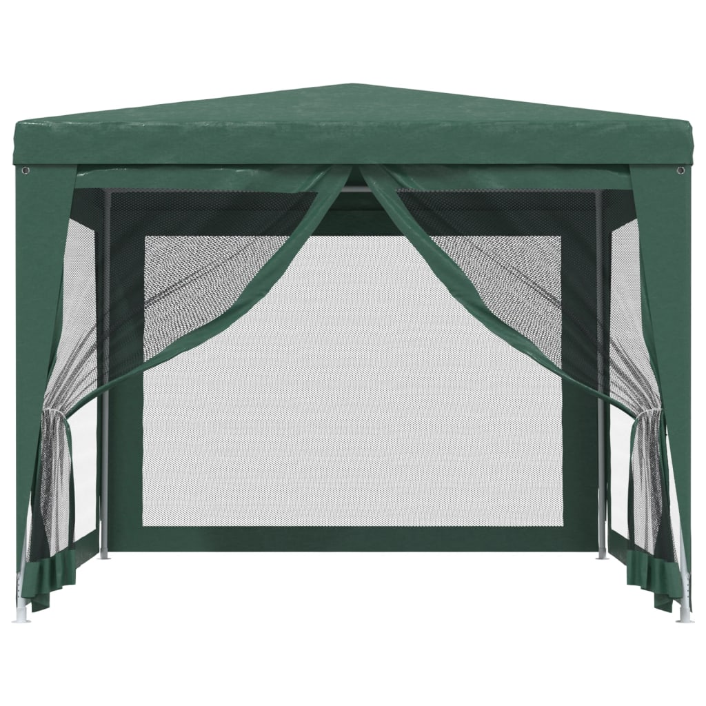 Tente de fête Vidaxl avec 4 murs latéraux en maille 3x3 m vert HDPE