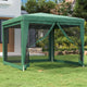 Tente de fête Vidaxl avec 4 murs latéraux en maille 3x3 m vert HDPE