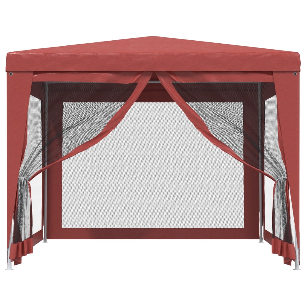 Tente de fête Vidaxl avec 4 murs latéraux en mailles 3x3 m en rouge HDPE