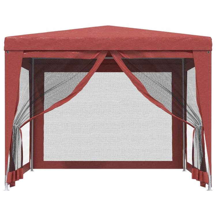 Tente de fête Vidaxl avec 4 murs latéraux en mailles 3x3 m en rouge HDPE