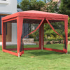 Tente de fête Vidaxl avec 4 murs latéraux en mailles 3x3 m en rouge HDPE