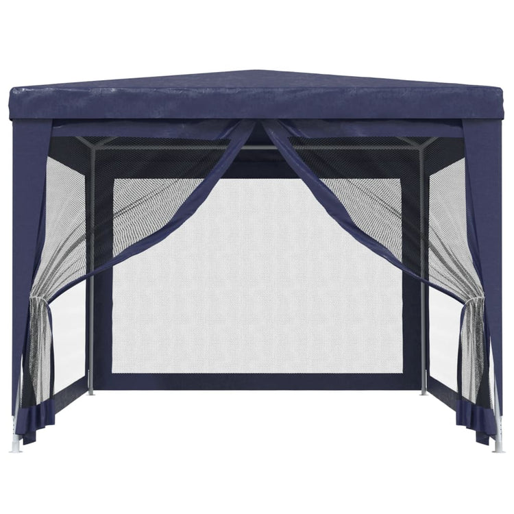 Tente de fête Vidaxl avec 4 murs latéraux en mailles 3x4 m en bleu HDPE