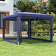 Tente de fête Vidaxl avec 4 murs latéraux en mailles 3x4 m en bleu HDPE