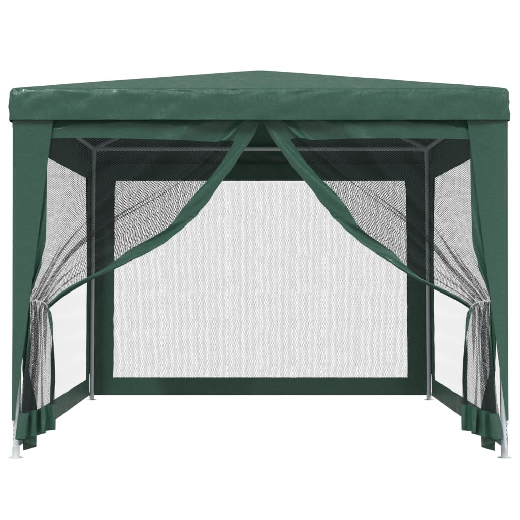 Tente de fête Vidaxl avec 4 murs latéraux en mailles 3x4 m en vert HDPE